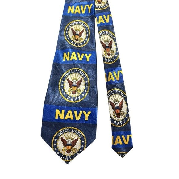 Steven Harris Men’s Navy Themed Necktie Military Dressy Patriotic Armed Forces - Picture 2 of 5